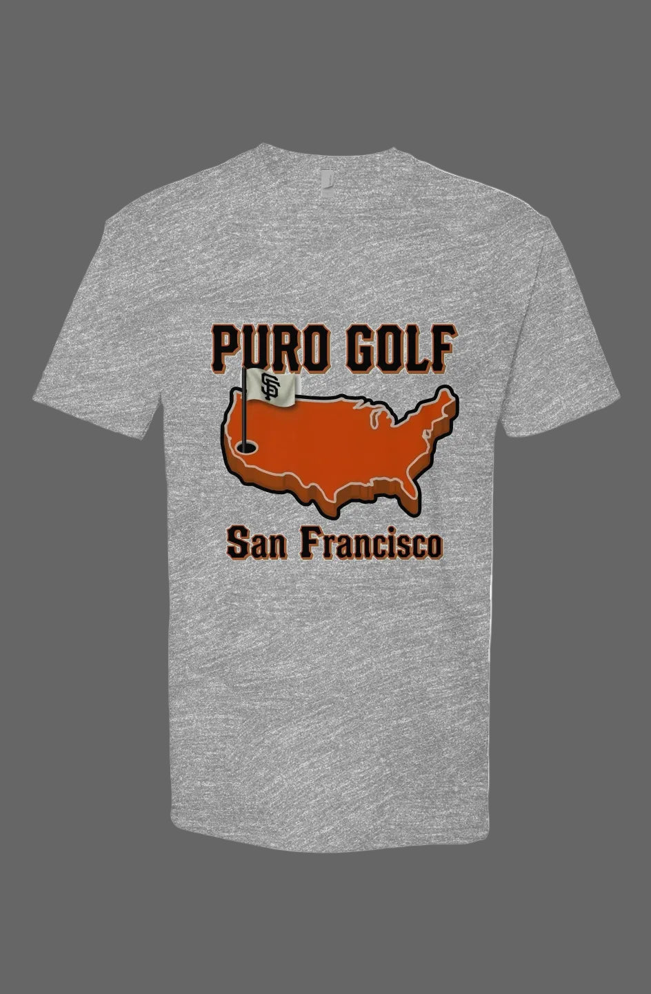 San Francisco "Masters" Puro Golf  Heather Gray Short Sleeve T shirt